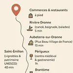Grand Studio Centre La Roche-Chalais, Terrasse, Parking, Fibre